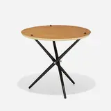 Hans Bellmann, Occasional table, 1948, birch plywood, lacquered wood, chrome-plated brass