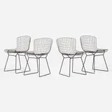 Harry Bertoia, Dining chairs, set of four, 1952, enameled steel