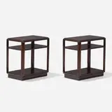 attribution Edward Wormley, Occasional tables, pair, c. 1945, rosewood