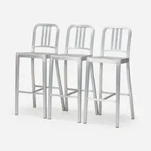 Emeco, Navy bar stools, set of three, aluminum