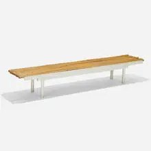 Irving Harper, Unique bench from the Irving Harper Residence, Rye, New York, c. 1955, bamboo, lacquered wood