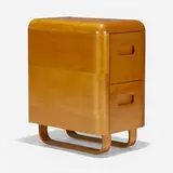 Paul Goldman, Nightstand, c. 1945, walnut plywood