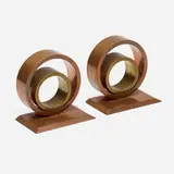 Bookends, pair by Walter von Nessen, c. 1945, copper, brass, sold Feb 2022