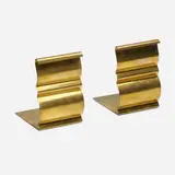 Chase Brass & Copper Co., Scroll bookends model 11150, pair, c. 1945, brass