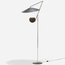 Robert Sonneman, Floor lamp, model 8075, c. 1965, enameled metal, chrome-plated steel