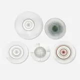 Maurice Heaton, Collection of five vessels, 1930-1938, enameled glass