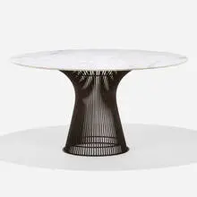 Dining table, model 3716T by Warren Platner, marble, enameled steel, sold Feb 2022
