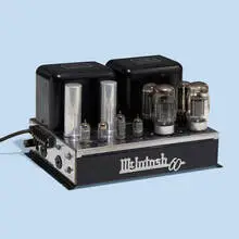 McIntosh, MC60 tube amplifier, serial no. 5609, 1955, chrome-plated steel, enameled steel, aluminum, glass