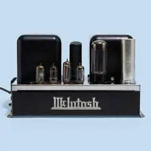 MC30 tube amplifier, serial no. 7E351 by McIntosh, 1954, enameled steel, chrome-plated steel, aluminum, glass, sold Feb 2022