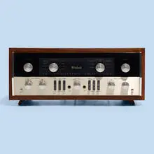 McIntosh, C22 stereophonic preamplifier, serial no. 36A88, 1963, walnut, aluminum, glass, enameled steel, plastic