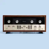 McIntosh, C22 stereophonic preamplifier, serial no. 36A88, 1963, walnut, aluminum, glass, enameled steel, plastic
