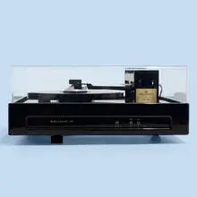 Goldmund, T4 two-speed direct-drive turntable, c. 1985, lacquered wood, acrylic, enameled aluminum