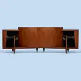 Arnold Wolf and Richard Ranger, Paragon speaker, model D44000, serial no. 46543, 1957, walnut, brass, enameled steel, cloth
