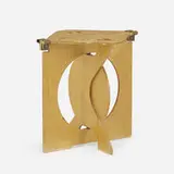 Barry Simpson, Rooster folding stool, birch plywood, canvas, brass