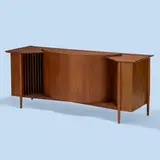 Arnold Wolf and Richard Ranger, C45 Ranger Metregon stereo speaker, 1960, walnut, cloth