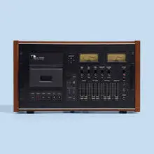 Nakamichi, 1000II three-head cassette system, serial no. 3141115, 1977, walnut, enameled steel, aluminum, plastic, glass, chrome-plated brass