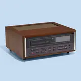 McIntosh, MCD7005 compact disc player, serial no. EN1076, 1987, walnut, enameled steel, plastic, glass, enameled aluminum, aluminum