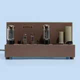 Marantz, Model 8B tube amplifier, serial no. 8-4519, 1962, enameled steel, glass, aluminum, brass