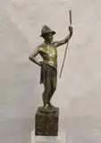 Hans Keck, Figure of Oarsman, Late 19th-early 20th century bronze