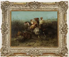 Adolf Schreyer, The Lion Hunt, 1865, Oil on canvas