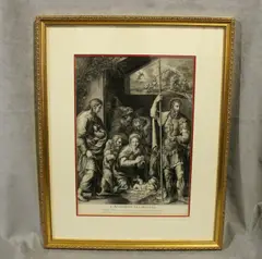Giulio Romano, L'adoration des bergers, Print made by: Louis Desplaces in the early 18th century
