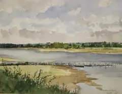 Constant Le Breton, Brittany Coastline, 1973, Pencil signed and dated lower right hand corner