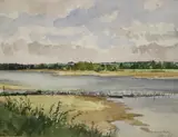 Constant Le Breton, Brittany Coastline, 1973, Pencil signed and dated lower right hand corner