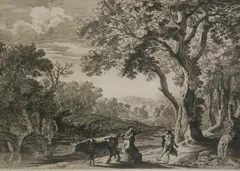 Herman van Swanevelt, Mercury Turning Battus to Stone, Etching