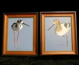 W. Robert Tolley, Two Works: Avocet No. 730 and Black-Necked Stilt No. 711, Oil on canvas