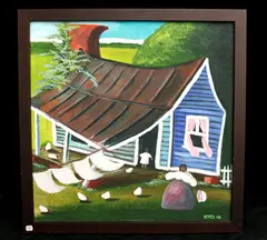 Danny T. Doughty, "Wash Day", Oil on wood panel