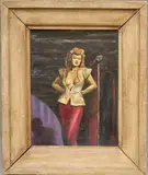 Charles Hoover, Portrait of a Singer, circa 1950, Oil on canvas