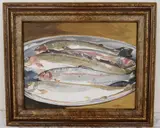 American School, Still Life of Platter of Fish, Oil on canvas