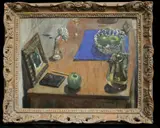 George Wingate, Still Life with Framed Photograph, Oil on canvas