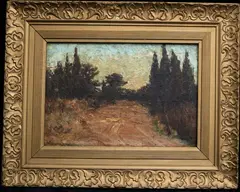 Frederick William Boulton, The Road Through the Trees, Oil on board