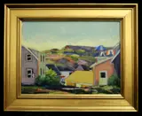 Diana Bunting, Monhegan view of Manana, Oil on canvas board