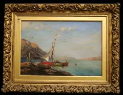 Golfo di Napoli by C Myron Clark, 1906, Oil on canvas, sold Oct 2025