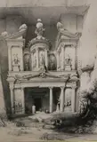 David Roberts, Petra's Al-Khazneh, Lithograph impression of Al-Khazneh, also known as "The Treasury," in Petra