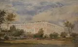 English School, A View of the South Front from the Board Walk at Hampton Court Palace, Watercolor on paper