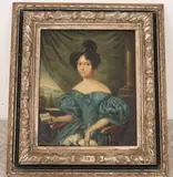 English School, Beauty holding a Book, Oil on canvas