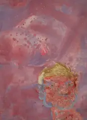 Robert Beauchamp, "Face of man", Oil on board