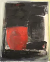 Kumi Sugai, Red Composition, Oil on canvas