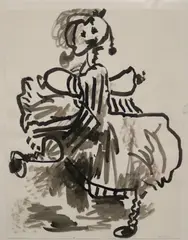 Lillian Orlowsky, "Abstract woman", Ink on paper