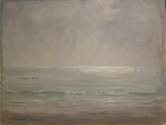 William Posey Silva, Tranquil Seascape, circa 1940, Oil on board