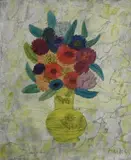 Henri Maik, Bouquet of Autumn Flowers in a Vase, 1965, Oil on canvas
