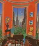 Thomas McKnight, Wall Street Office, Serigraph from the 1984 "Manhattan Suite" series