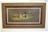 Robert B. Wagoner, Native American Riders against a Backdrop of Tipis, Ink signed lower right hand corner