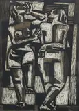 Charles F. Quest, "Cubist figures", Lithograph on paper
