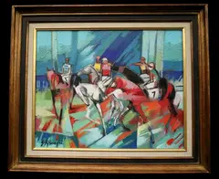 Getty Bisagni, "The race", Oil on canvas