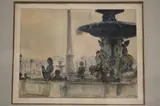 Fernand Guignier, La Fontaine de la Place de la Concorde, 1948 a Fontaine de la Place de la Concorde, Watercolor