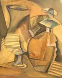 Juan Gris, Still life with a Bottle and Glass, Watercolor on paper